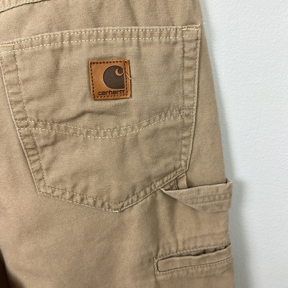 Carharrt 36x 30 Cargo Carpenter Style Pants Tan Dungaree Loose Fit - Picture 7 of 11